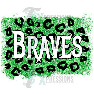 Personalized Green Glitter and Leopard background Team Name