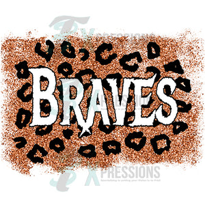 Personalized Orange Glitter and Leopard background Team Name