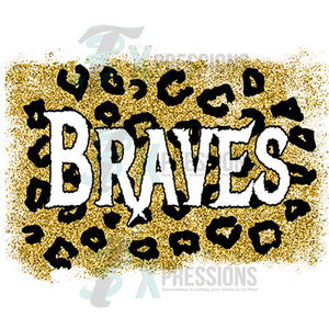 Personalized Yellow Gold Glitter and Leopard background Team Name
