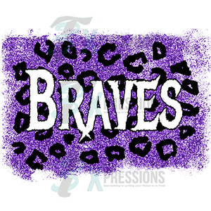 Personalized Purple Glitter and Leopard background Team Name