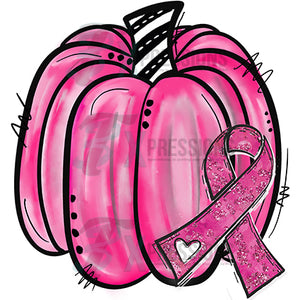 Breast Cancer pink pumpkin pink ribbon