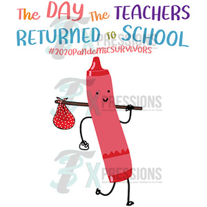 The Day th teachers returned pinkish red