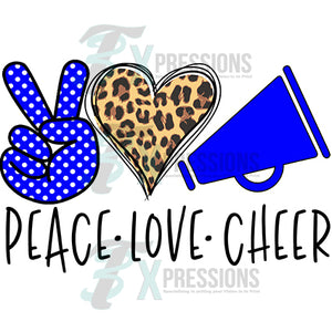 Peace Love Cheer Royal Blue