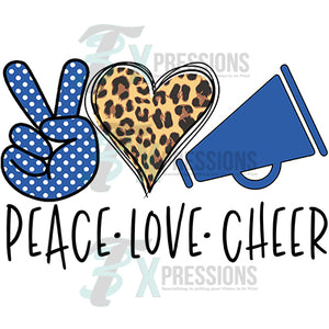 Peace Love Cheer Navy Blue