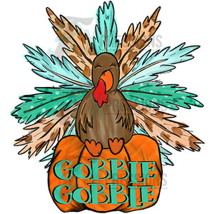 Gobble Gobble Turkey on Pumpkin