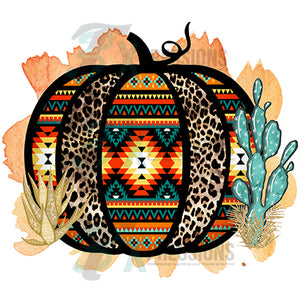 tribal pumpkin with cactus