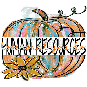 Human Resources Painted Pumpkin