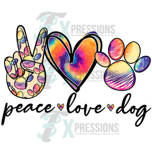 Peace Love Dog tie-dye