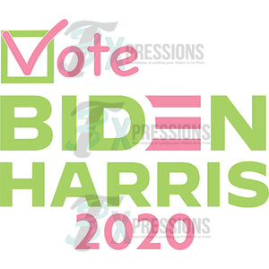 Vote Biden Harris Pink and Green