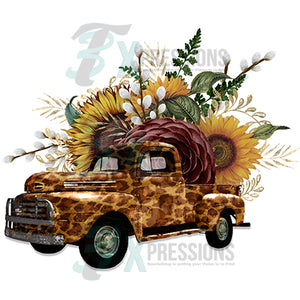 Fall Truck with sunflowers