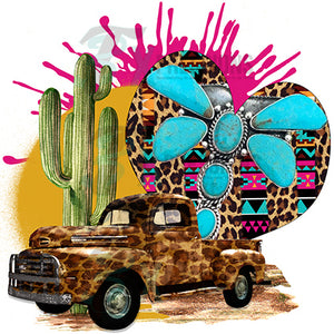Leopard Truck Heart Cactus Splash