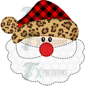 Faux applique leopard hat Santa