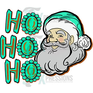 Ho Ho Ho Turquoise Santa