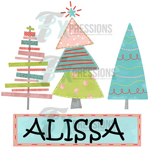Personalized whimsical Christmas Trees