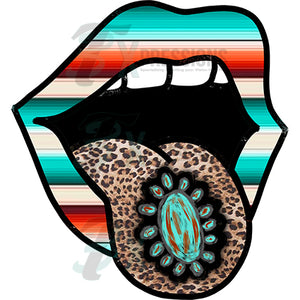 turquoise and serape tongue