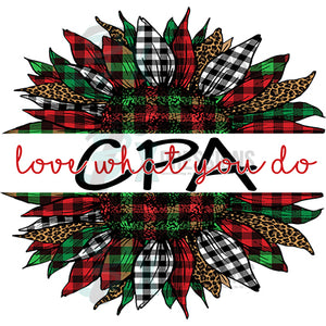 CPA Love what you do  Plaid Christmas Sunflower