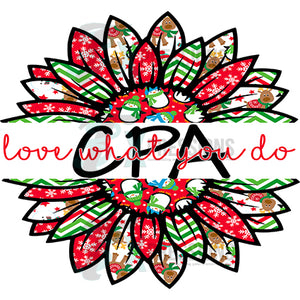 CPA Love what you do snowman Christmas Sunflower