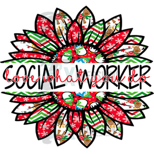 social worker Snowman Christmas Sunflower