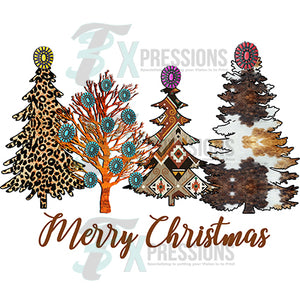 Merry Christmas Western Trees