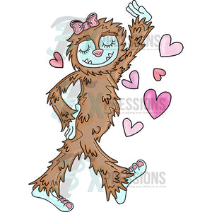 Girl Bigfoot-Valentines