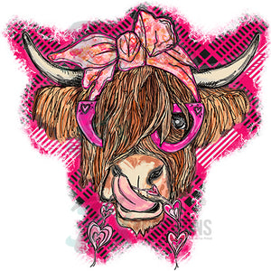 Valentine Pink Highland Cow