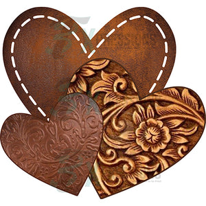 Leather Triple hearts