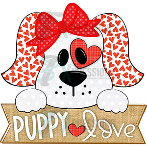 Puppy Love Red Bow