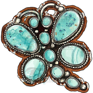 Cowhide Turquoise butterfly