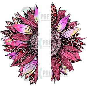 Split Pink Sunflower Blank