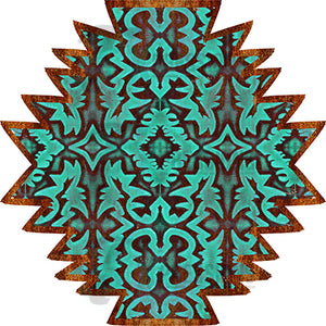 Embossed Aztec shape pattern