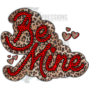 Be Mine Red with Leopard background