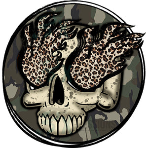 leopard flame skull