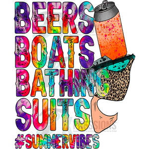 beers boats bathing suits