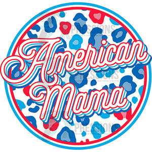 American Mama Red and Blue Leopard