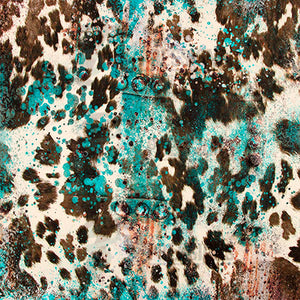 rustic blue cowhide pattern square