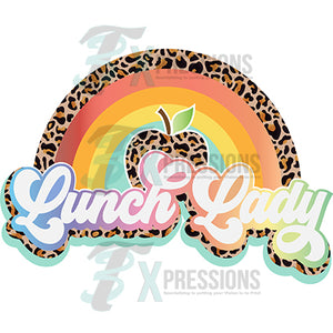 Lunch Lady Leopard Apple Rainbow