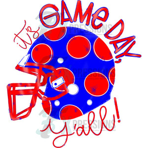 It's Game Day football helmet Red and Blue