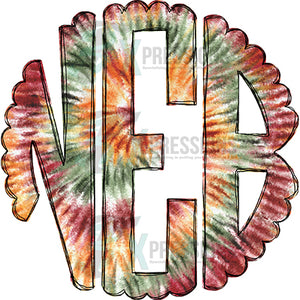 Personalized Fall Tie-Dye Monogram