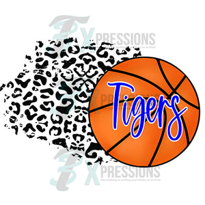 Personalized Basketball with leopard background