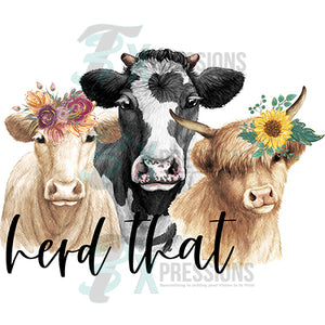 Herd That Cows with Flowers