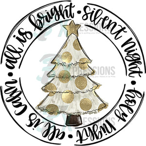 silent night gold christmast ree