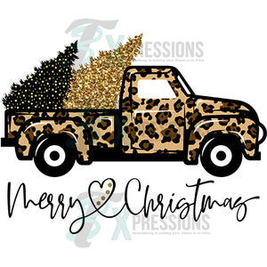 Merry Christmas Leopard Glitter Dots
