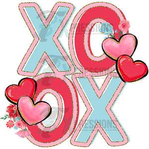 XO OX Pastel Hearts