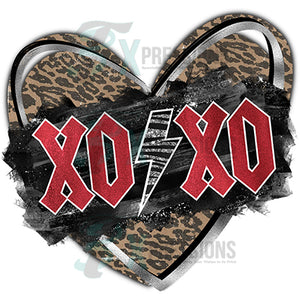 Xoxo Leopard heart lightening bolt