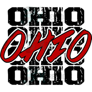 Ohio Stacked Red and Black