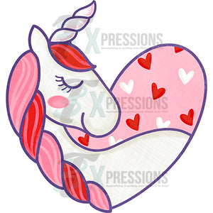 Valentine Unicorn Heart Red