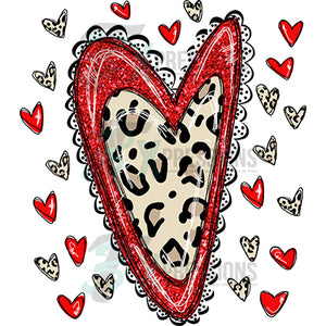 Funky Leopard Red Heart