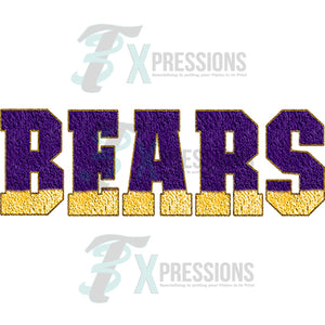 Personalized Purple and Gold  Faux Chenille Team
