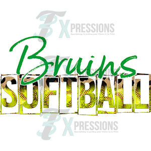 Personalized Leopard Softball word