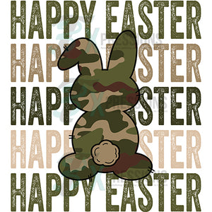 Happy Easter Stacked Camo bunny